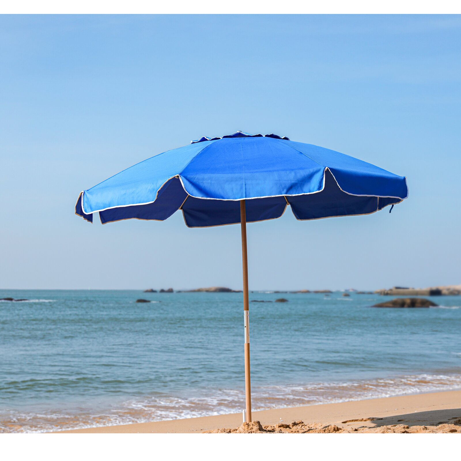 AMMSUN 90.55'' Beach Umbrella